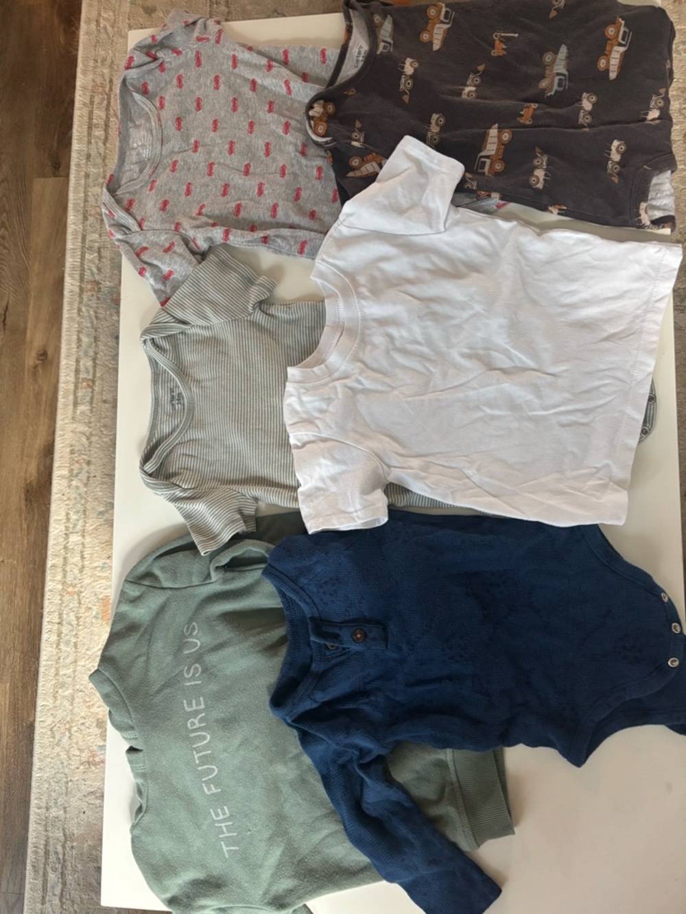 Mixed Kids T-Shirt & Top Bundle - White, Gray, Green, Navy, Brown, Light Pink